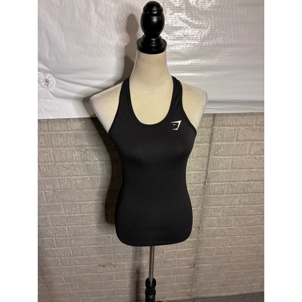 Gymshark Vital Seamless Tank Top Black Small Racerback Workout Gym Shirt